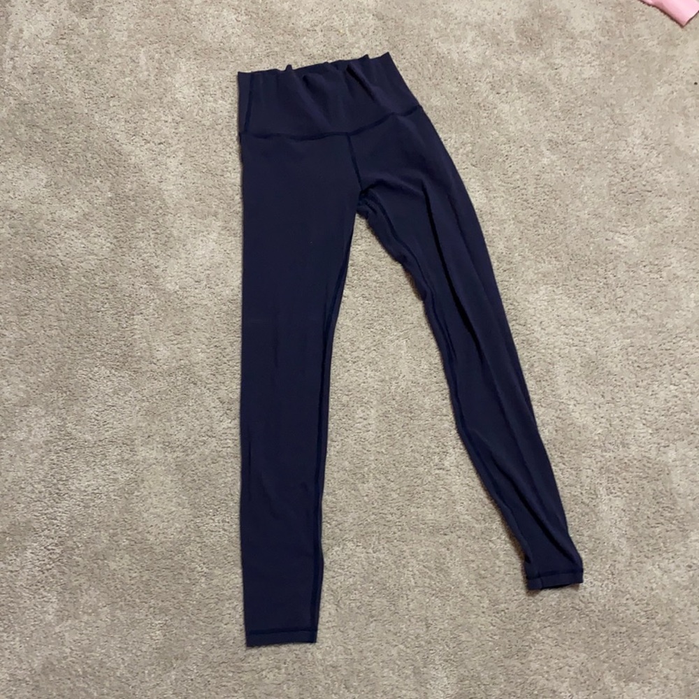 Ivivva leggings. Size 14. Navy. Nulu buttery soft.